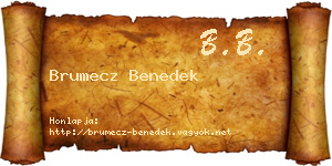 Brumecz Benedek névjegykártya